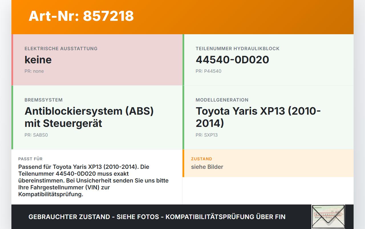 Toyota Yaris XP13 10-14 ABS Steuergerät Aggregat Hydraulikblock Toyota Yaris XP13 10-14 18.04.2013 44540-0D020... Vorschau 3