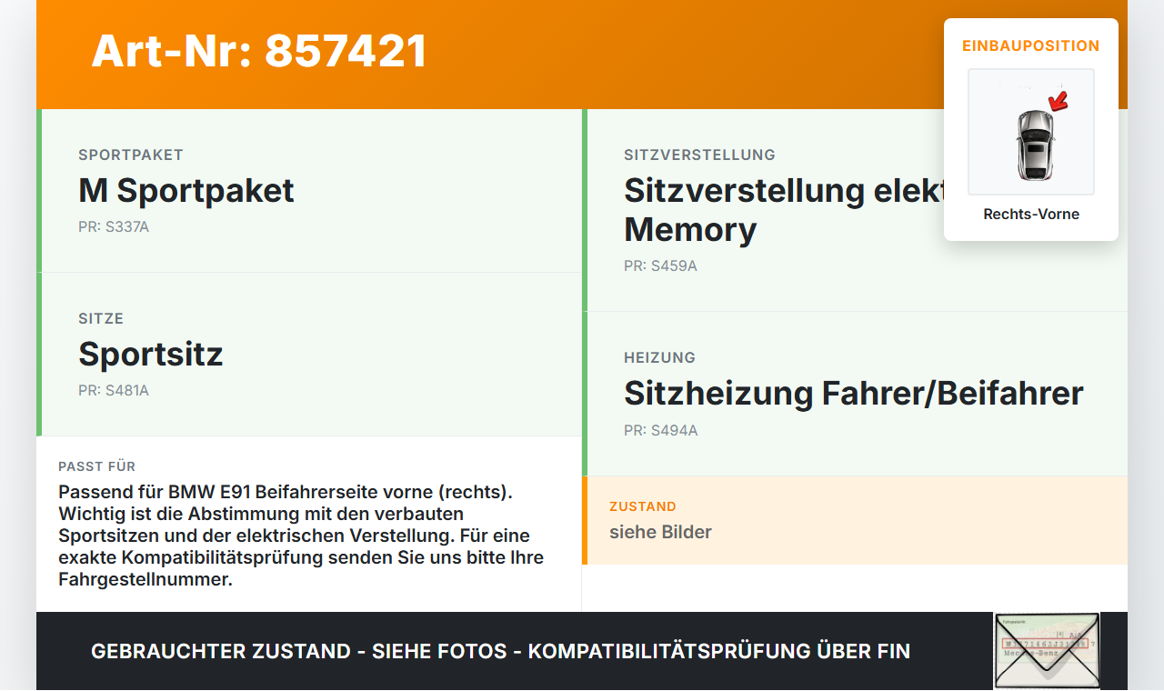 BMW E91 3er 330i 06-08 Kombi Gurtstraffer Beifahrer Rechts Vorne BMW E91 3er 330i 06-08 21.12.2007 gebraucht Vorschau 3