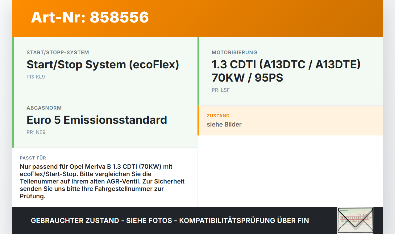Opel Meriva B S10 10-13 CDTi 1,3 70KW LSF A13DTE Abgasrückführventil EGR AGR Ventil Opel Meriva B S10 10-13... Vorschau 3