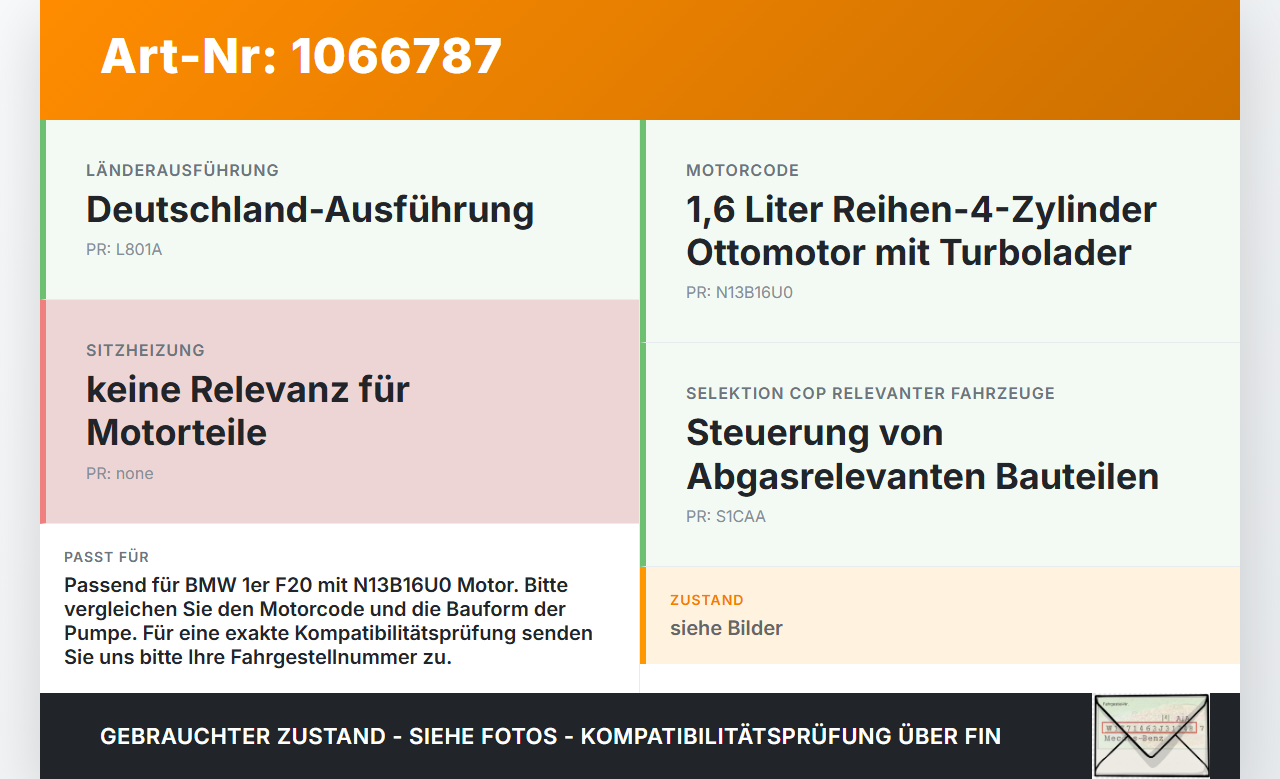 BMW 1er 116i F20 11-15 1,6 132KW N13B16U0 Unterdruckpumpe Vakuumpumpe BMW 1er 116i F20 11-15 20.10.2011 7625260... Vorschau 3