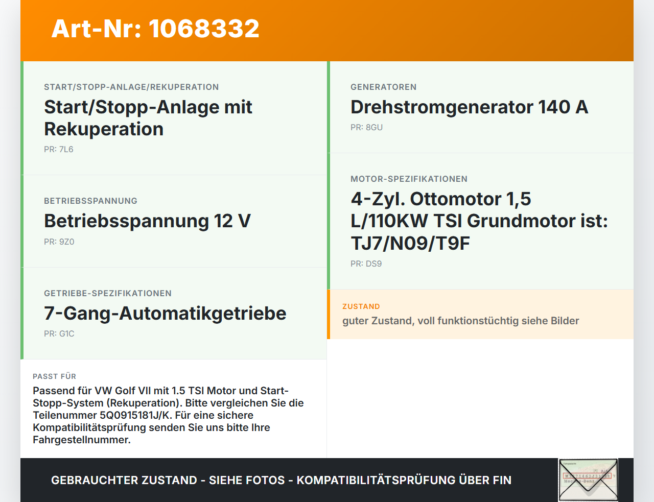 VW Golf VII 7 5G 17-20 5T Kabelbaum für Batterie VW Golf VII 7 5G 17-20 22.11.2019 5Q0915181J 5Q0915181K gebraucht Vorschau 3