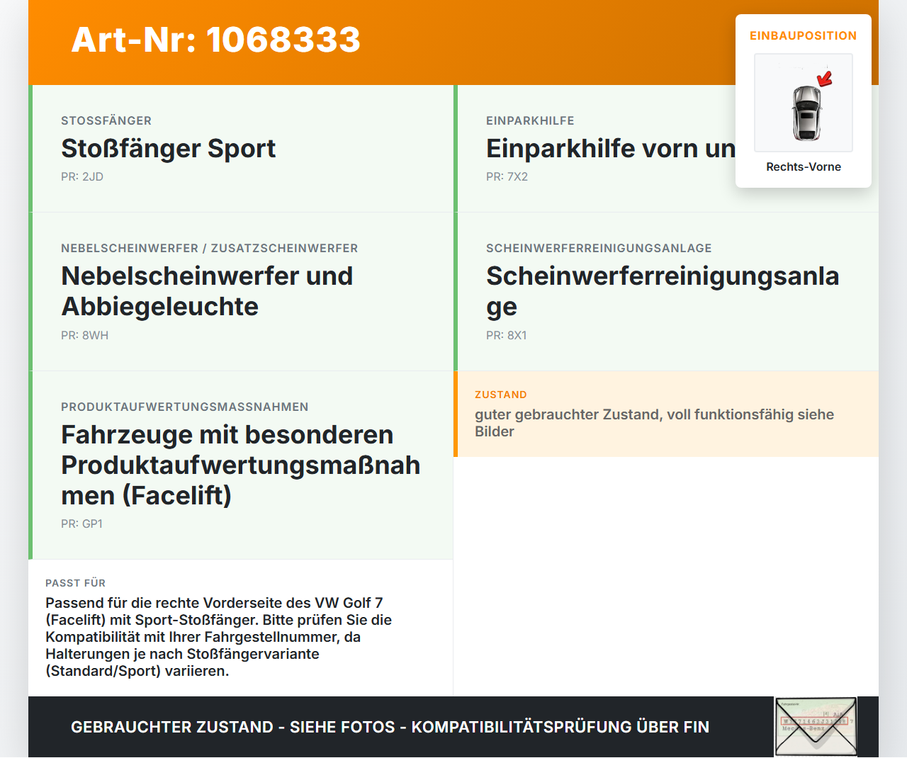 VW Golf VII 7 5G 17-20 5T Halter Träger Aufnahme Führung für Stoßstange Rechts Vorne VW Golf VII 7 5G 17-20... Vorschau 3