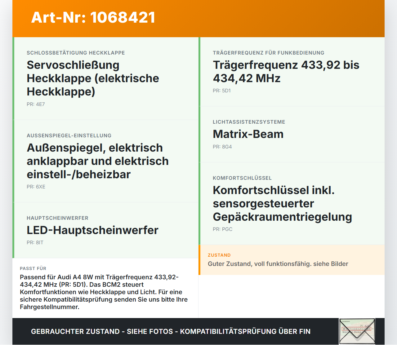 Audi A4 8W B9 19-24 Steuergerät Komfort SG Body Control BCM2 Audi A4 8W B9 19-24 18.12.2015 8W0907064CH 8W0907064AC... Vorschau 3