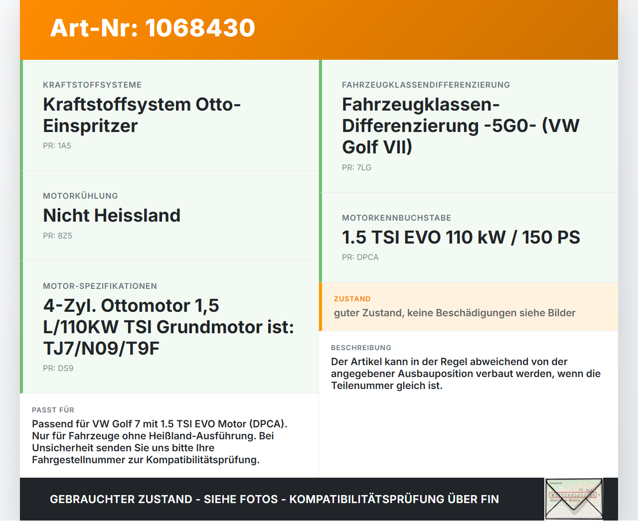 VW Golf VII 7 5G 17-20 TSI 1,5 110KW Ansaugrohr Ladeluftschlauch Luftschlauch Pos.1 VW Golf VII 7 5G 17-20... Vorschau 3