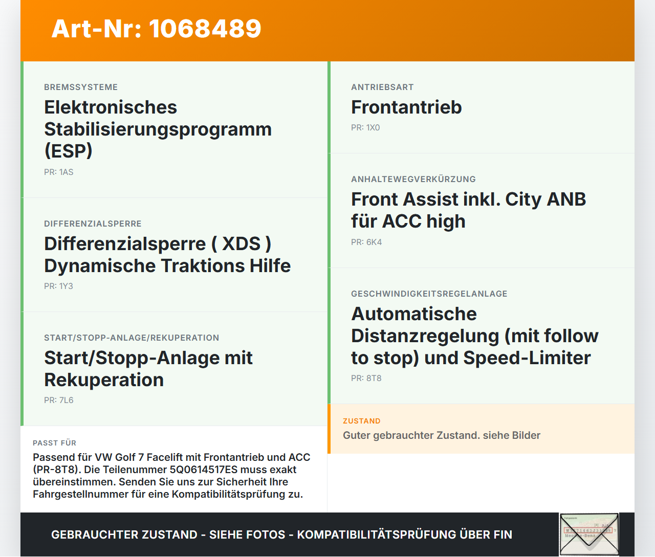 VW Golf VII 7 5G 17-20 ABS Steuergerät Aggregat Hydraulikblock VW Golf VII 7 5G 17-20 22.11.2019 5Q0614517ES... Vorschau 3