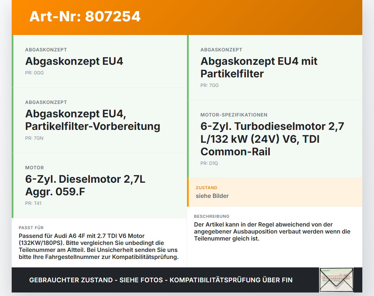 Audi A6 4F 6C 05-08 TDI 2,7 132KW Ansaugrohr Ladeluftschlauch Luftschlauch Audi A6 4F 6C 05-08 30.11.2005... Vorschau 3