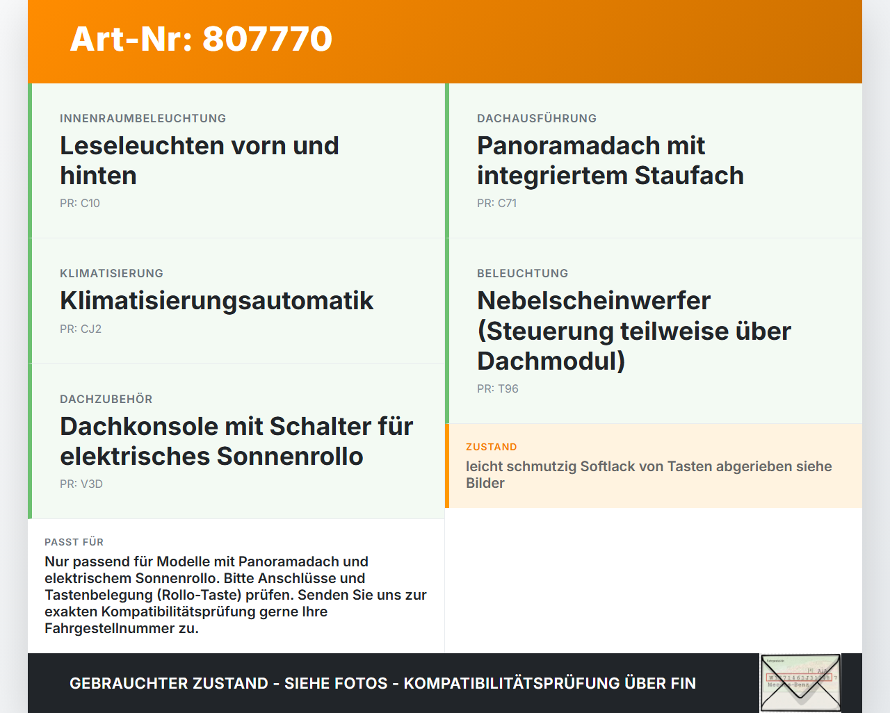 Opel Zafira B 05-11 Innenleuchte Innenraumleuchte mit Rollo Taste Himmel Opel Zafira B 05-11 06.01.2006 13166477... Vorschau 3