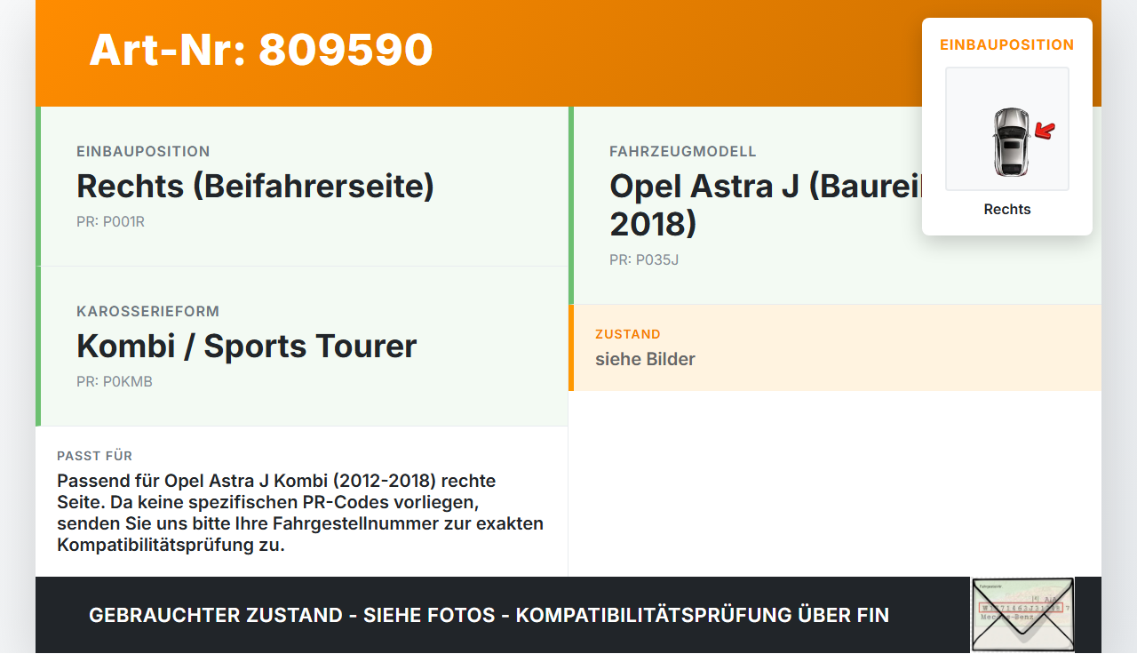 Opel Astra J 12-18 Kombi Scharnier für Motorhaube Motorhaubenscharnier Rechts Opel Astra J 12-18 05.05.2015 gebraucht Vorschau 3