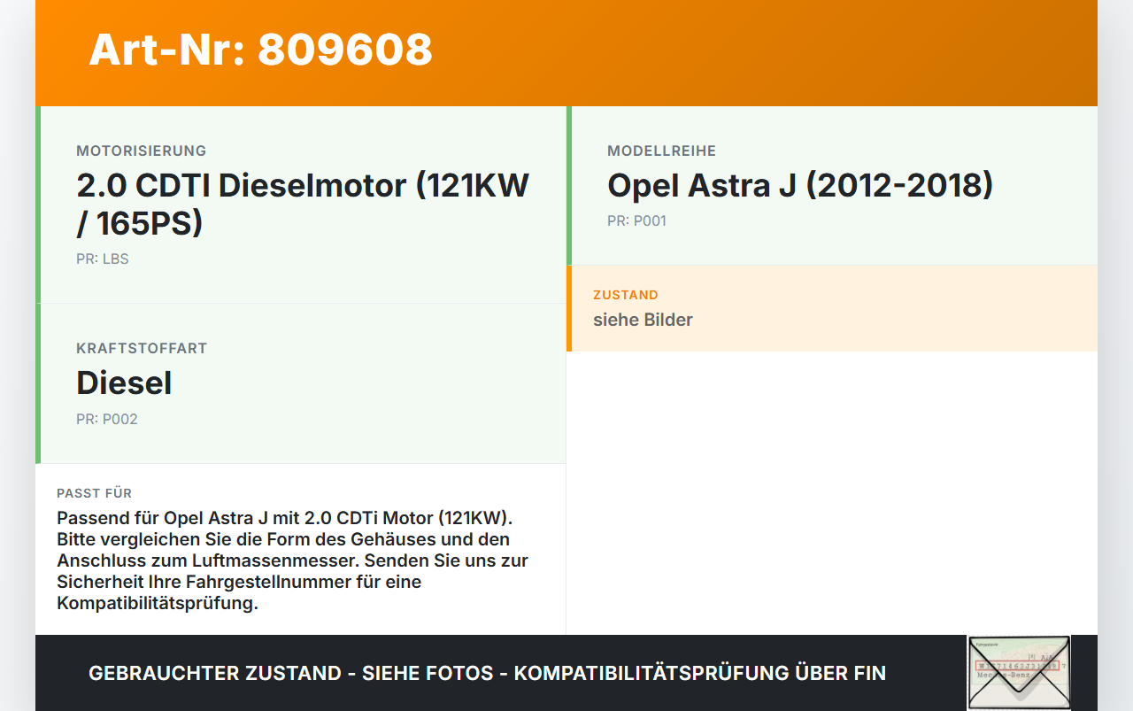 Opel Astra J 12-18 CDTi 2,0 121KW Luftfilterkasten Opel Astra J 12-18 05.05.2015 gebraucht Vorschau 3