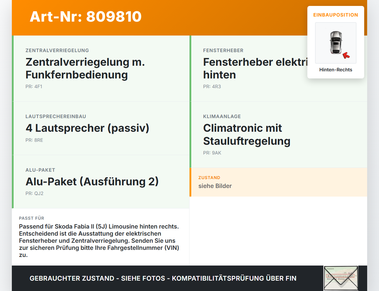 Skoda Fabia II 5J 10-14 Lim Kabelbaum Leitungssatz für Tür und Fensterheber Hinten Rechts Skoda Fabia II 5J 10-14... Vorschau 3