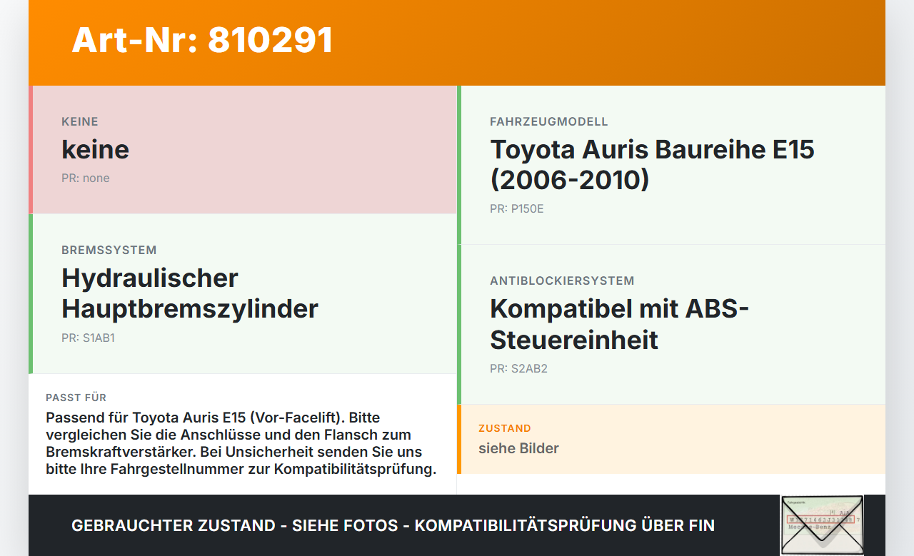 Toyota Auris E15 06-10 Hauptbremszylinder Bremszylinder Toyota Auris E15 06-10 17.08.2009 gebraucht Vorschau 3