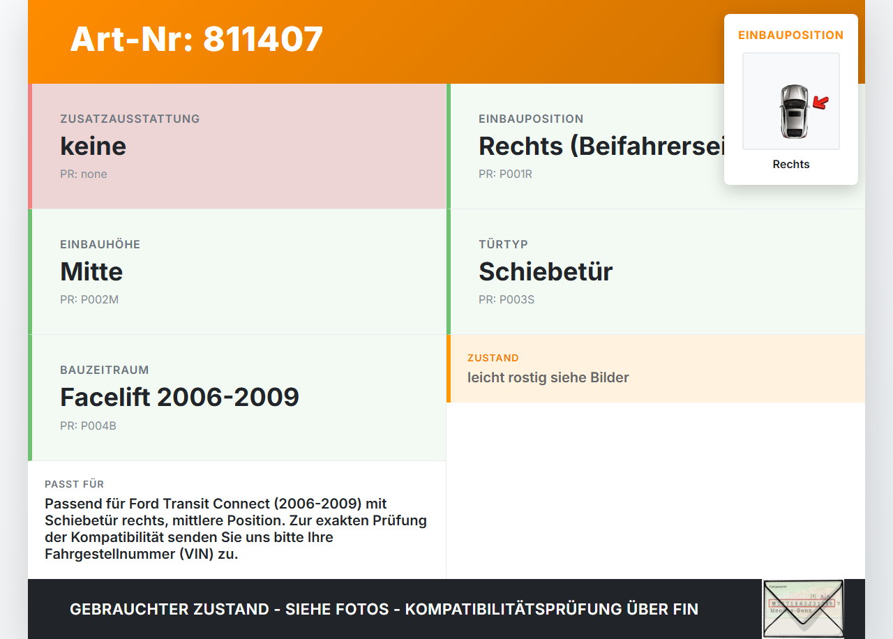 Ford Connect 06-09 Führungsrolle für Schiebetür Rechts Mitte Ford Connect 06-09 22.08.2008 gebraucht Vorschau 3