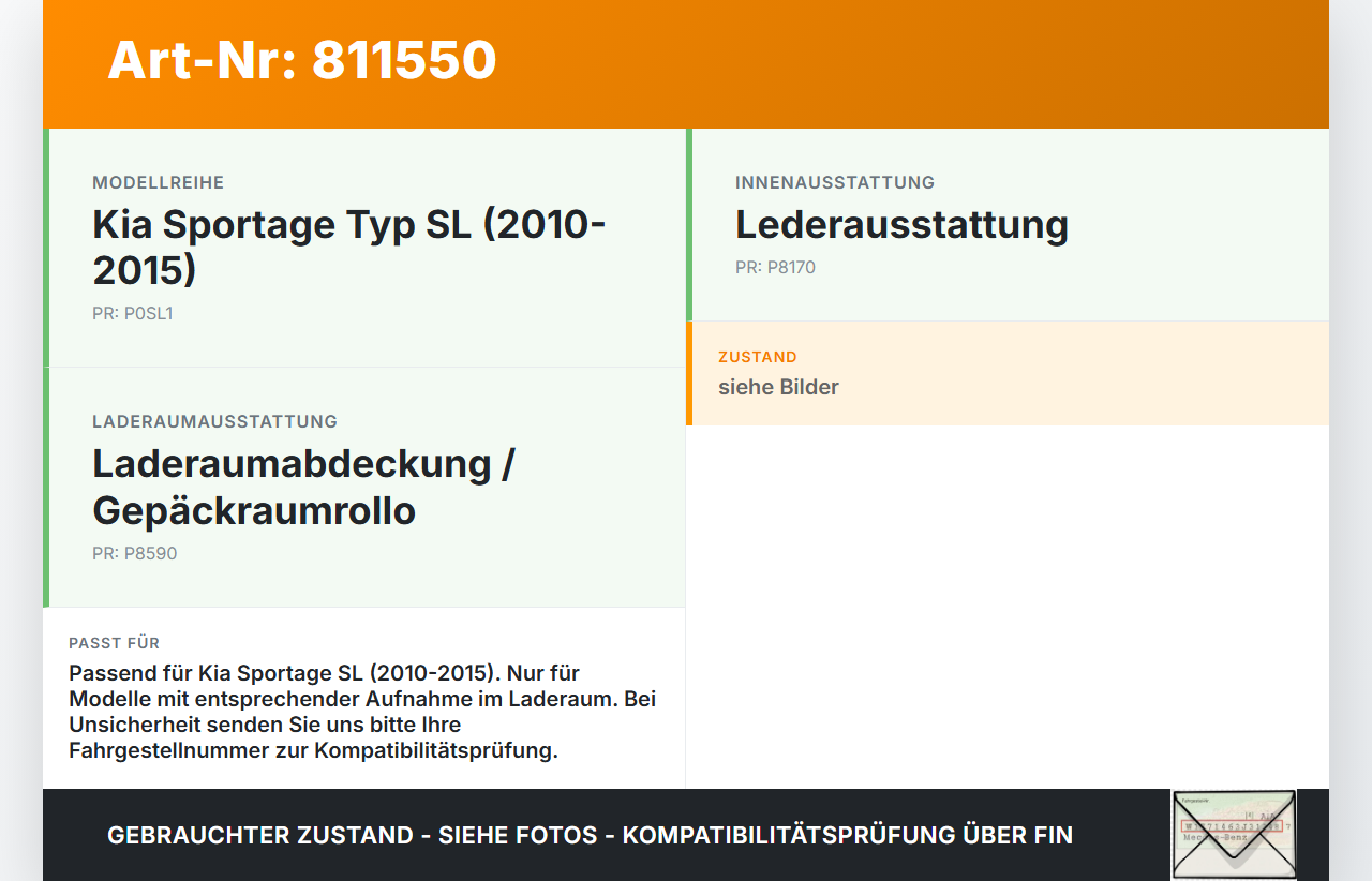 Kia Sportage SL 10-15 Laderaumabdeckung Laderaumrollo Kia Sportage SL 10-15 26.06.2015 gebraucht Vorschau 3
