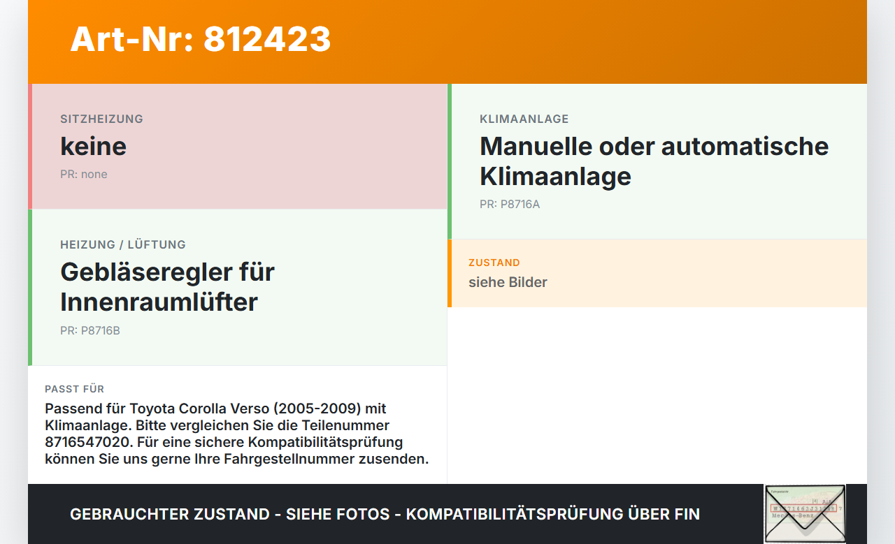 Toyota Corolla Verso 05-09 Widerstand Gebläse Lüfter Regler SG Toyota Corolla Verso 05-09 01.07.2007 499300-2121... Vorschau 3
