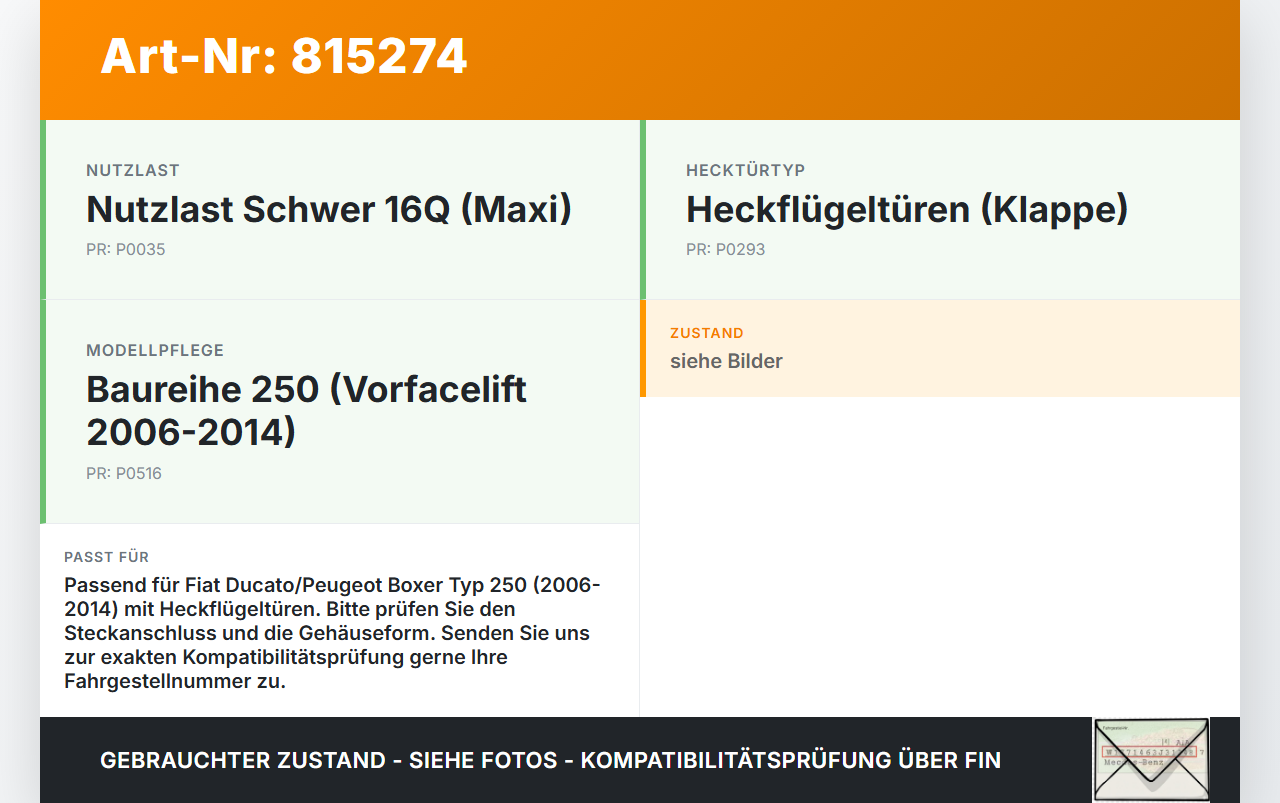 Boxer Ducato 250 06-14 Maxi Bremslicht 3te Bremsleuchte für Klappe Boxer Ducato 250 06-14 18.09.2012 gebraucht Vorschau 3