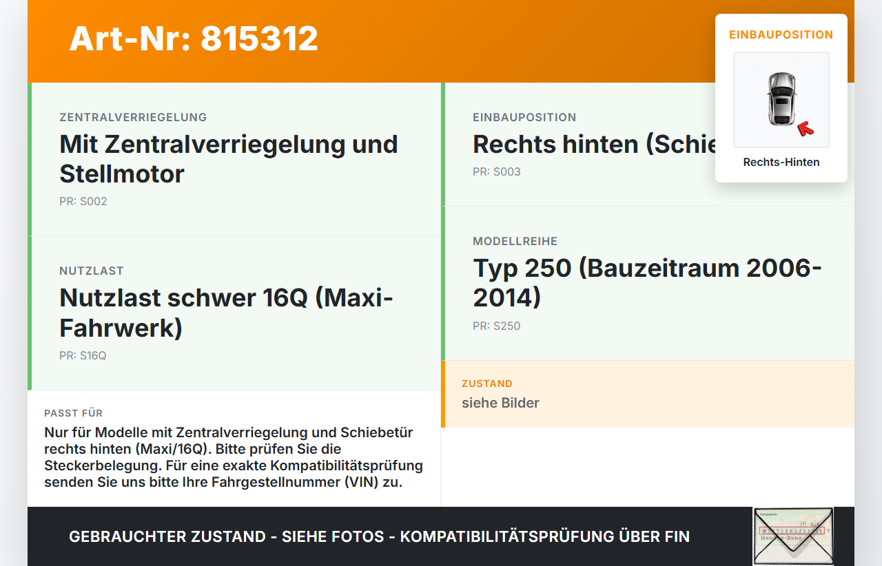 Boxer Ducato 250 06-14 Maxi Türschloss m. ZV Stellmotor Rechts Hinten für Schiebetür Boxer Ducato 250 06-14... Vorschau 3