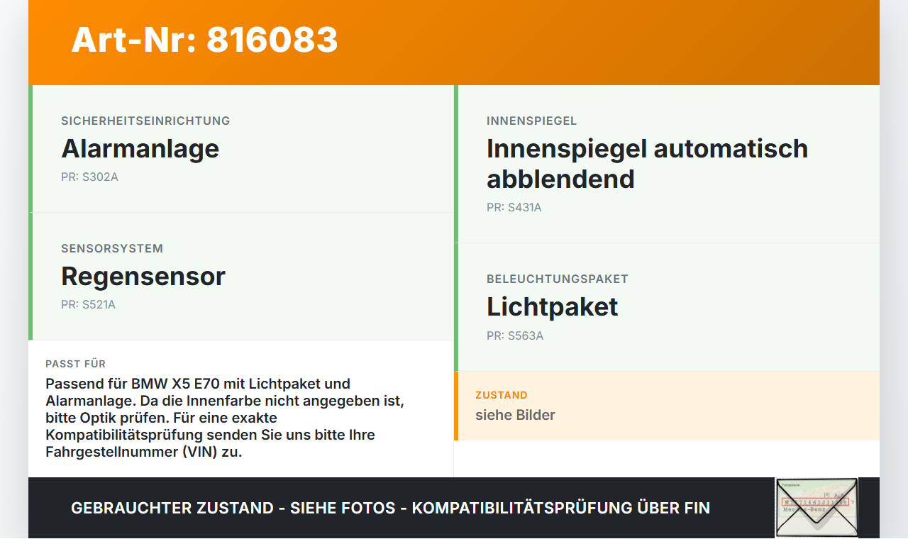 BMW X5 35d E70 06-10 Innenleuchte Innenraumleuchte BMW X5 35d E70 06-10 29.06.2007 9165625 6131-9165625 9166625... Vorschau 3