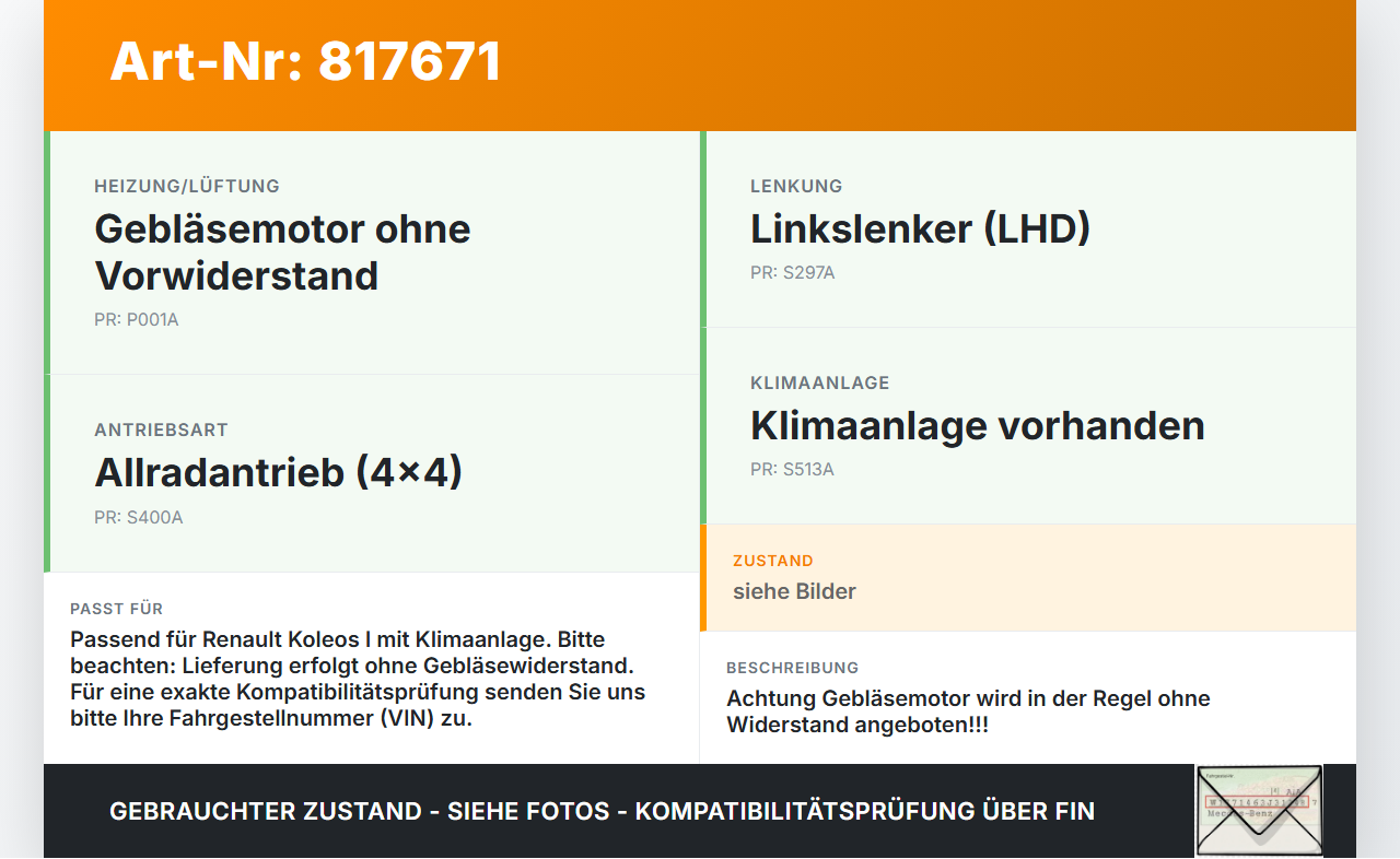 Renault Koleos I HY 4x4 07-11 Gebläsemotor Lüftermotor Heizungsgebläse Renault Koleos I HY 4x4 07-11 19.06.2009... Vorschau 3