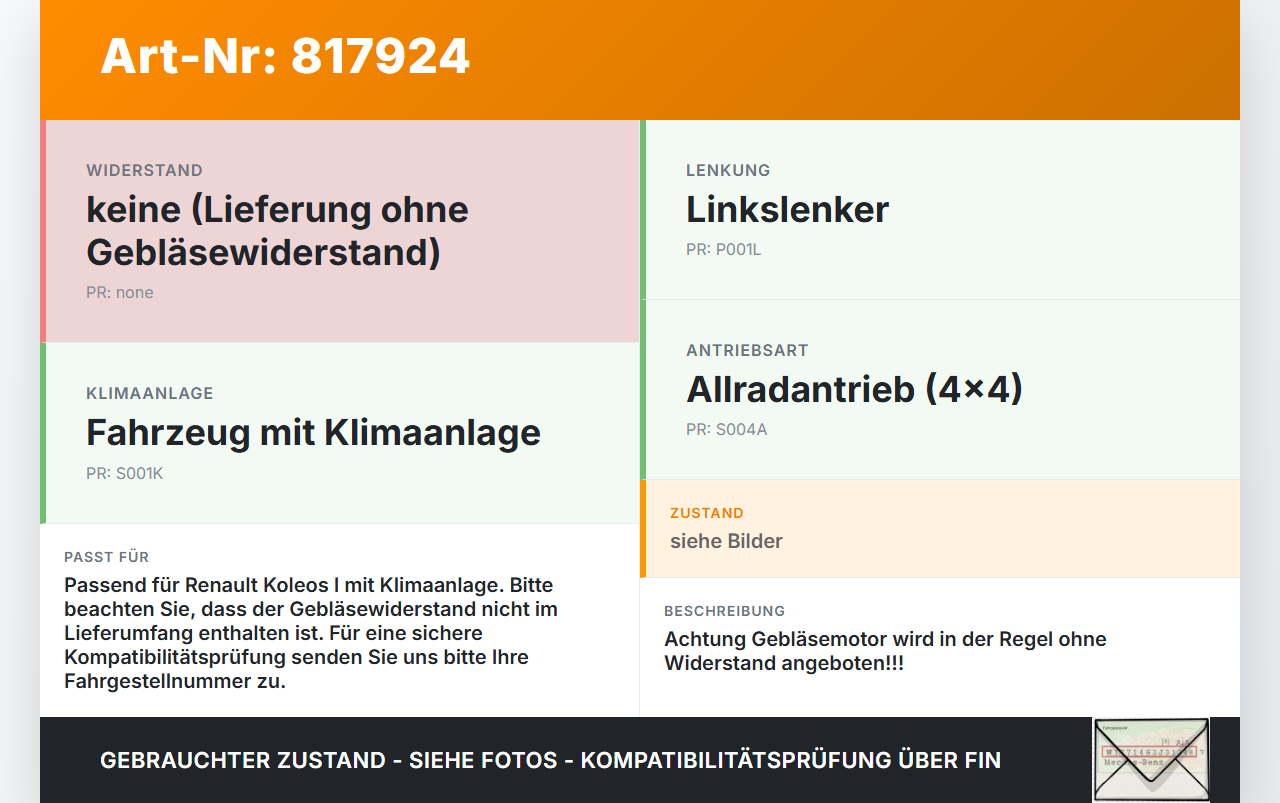 Renault Koleos I HY 4x4 07-11 Gebläsemotor Lüftermotor Heizungsgebläse Renault Koleos I HY 4x4 07-11 19.06.2009... Vorschau 3