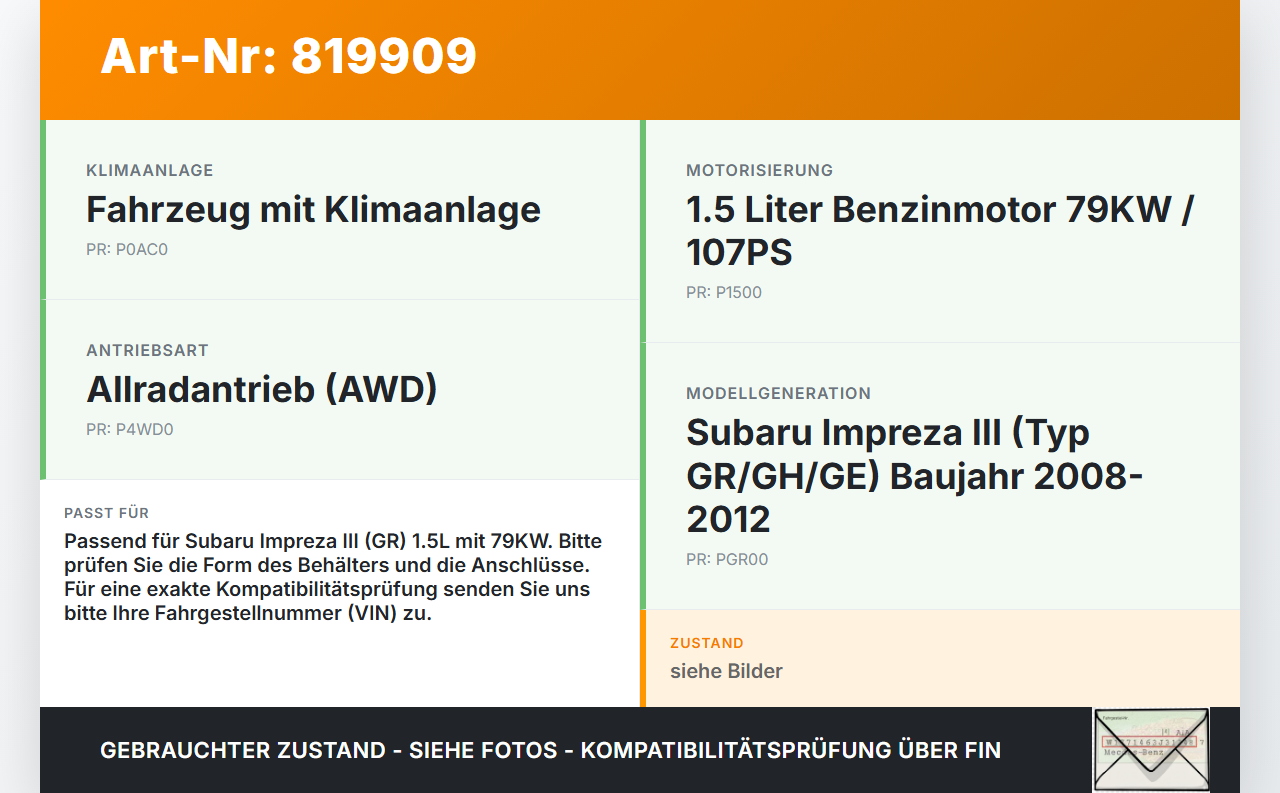 Subaru Impreza III GR 08-12 1,5 79KW Ausgleichsbehälter für Kühlmittel Subaru Impreza III GR 08-12 18.06.2010... Vorschau 3