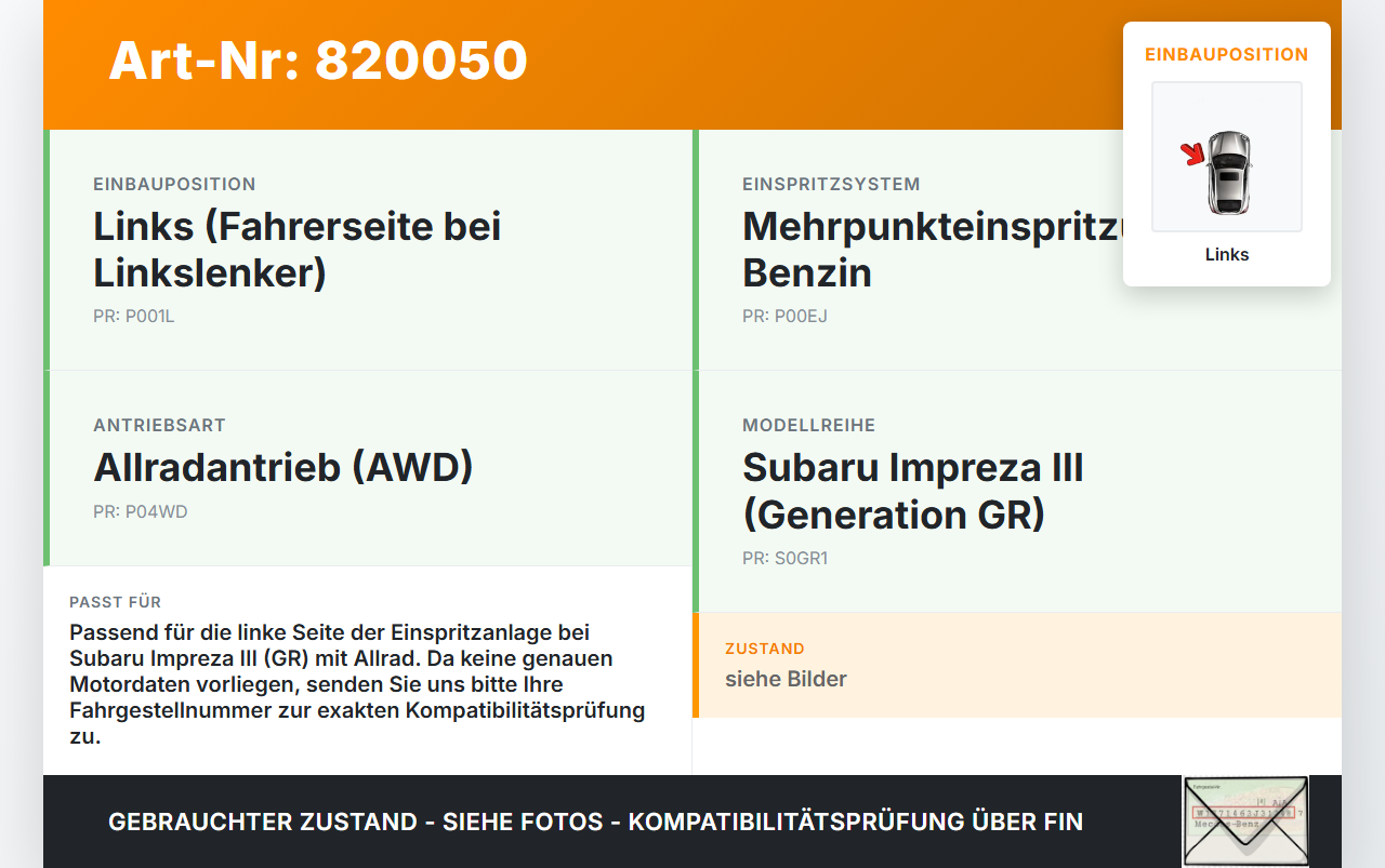 Subaru Impreza III GR 08-12 1,5 79KW Einspritzleiste Düsenstock für Einspritzanlage Links Subaru Impreza III GR... Vorschau 3