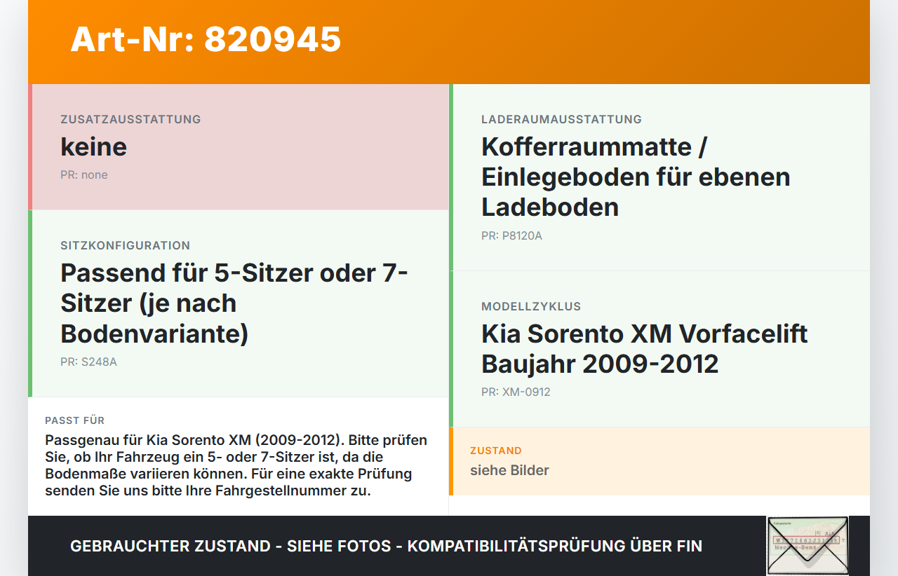 Kia Sorento XM 09-12 Kofferraummatte Kofferraum Einlegeboden Kia Sorento XM 09-12 28.12.2009 gebraucht Vorschau 3