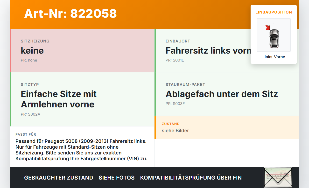 Peugeot 5008 09-13 Ablagefach Staufach Fach für Sitz Fahrer Links Vorne Peugeot 5008 09-13 22.09.2010 gebraucht Vorschau 3