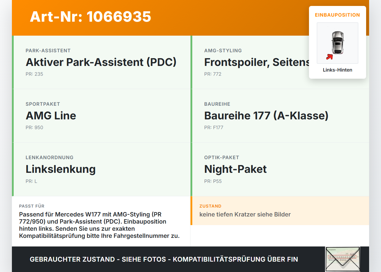 Mercedes W177 A250E 18-22 Fronthalter Träger Verbinder Links Hinten Mercedes W177 A250E 18-22 26.03.2021... Vorschau 3