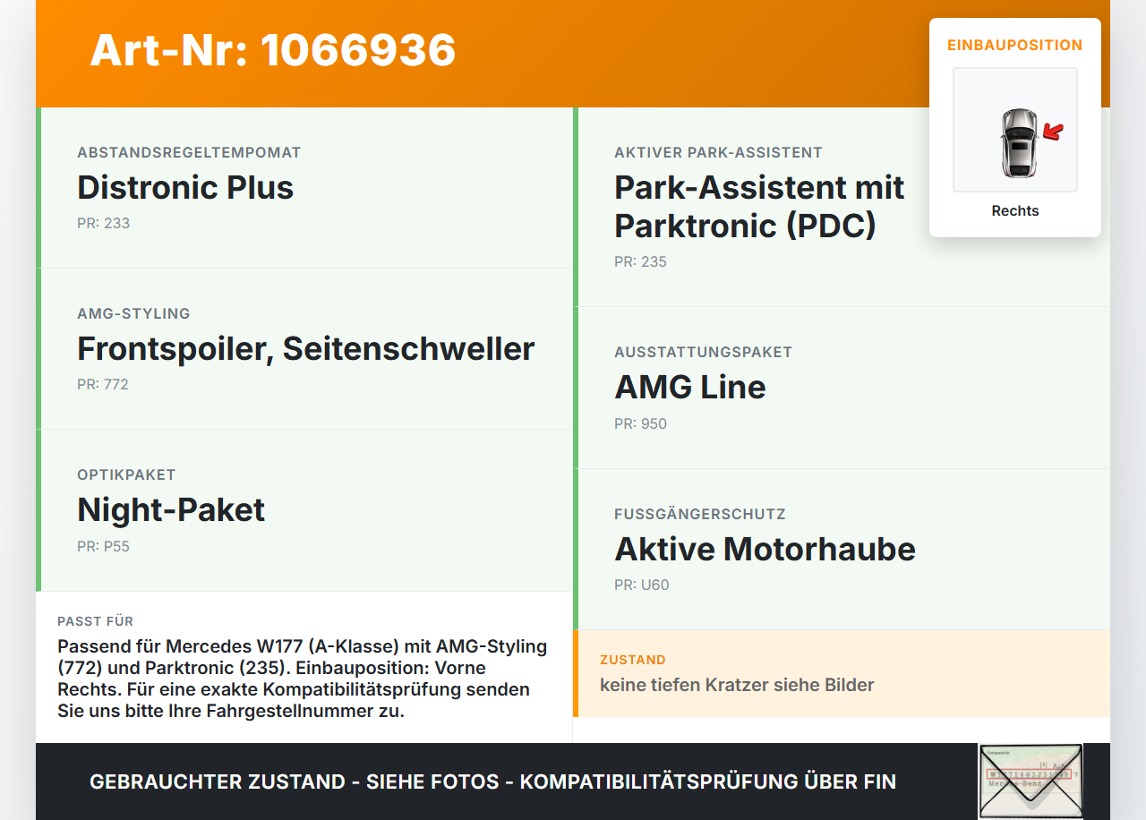 Mercedes W177 A250E 18-22 Fronthalter Träger Verbinder Rechts Mercedes W177 A250E 18-22 26.03.2021 A1778851000... Vorschau 3