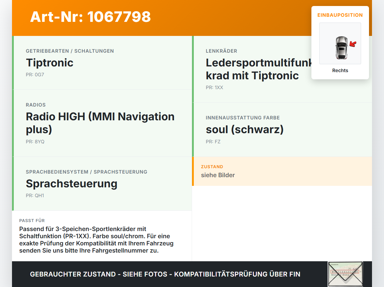 Audi Q5 8R 12-16 Lenkradschalter Multifunktionstasten Lenkrad Schalter Rechts Audi Q5 8R 12-16 04.10.2016... Vorschau 3