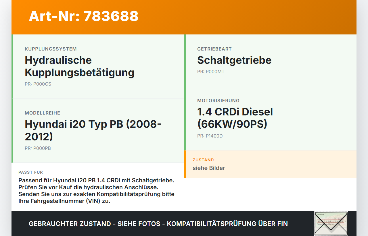 Hyundai I20 PB 08-12 CRDi 1,4 66KW Kupplungszylinder Nehmer Nehmerzylinder Hyundai I20 PB 08-12 31.07.2011 gebraucht Vorschau 3