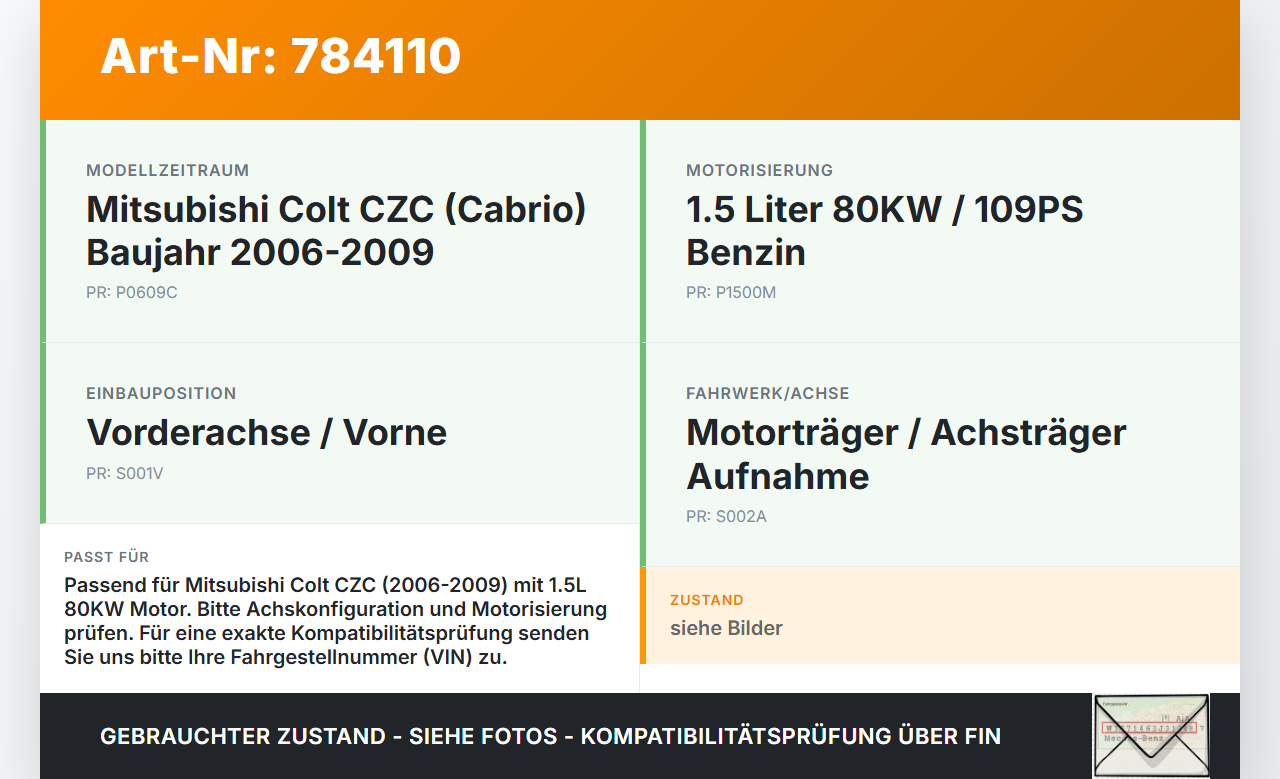 Mitsubishi Colt CZC 06-09 1,5 80KW Vorderachse Motorträger Motorhalter Achsträger Mitsubishi Colt CZC 06-09... Vorschau 3