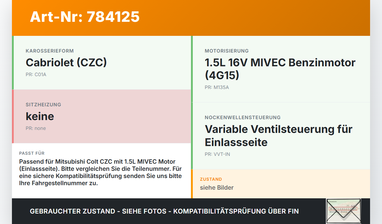 Mitsubishi Colt CZC 06-09 1,5 80KW 4A91 Nockenwellenverstellung Verstellung für Nockenwelle Einlass Mitsubishi Colt... Vorschau 3