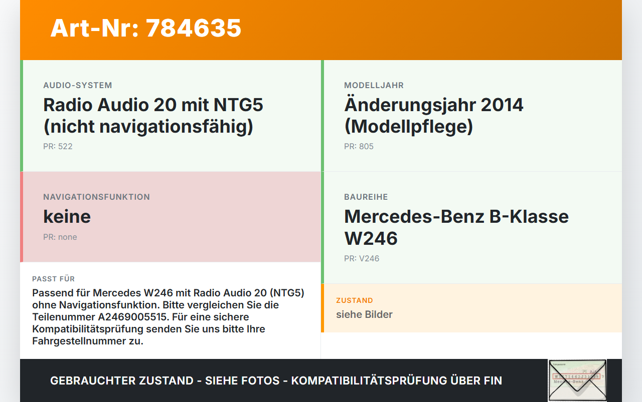 Mercedes W246 B180 14-18 Controller I-Drive Bedienteil Radio Mercedes W246 B180 14-18 22.05.2015 A2469005515 gebraucht Vorschau 3