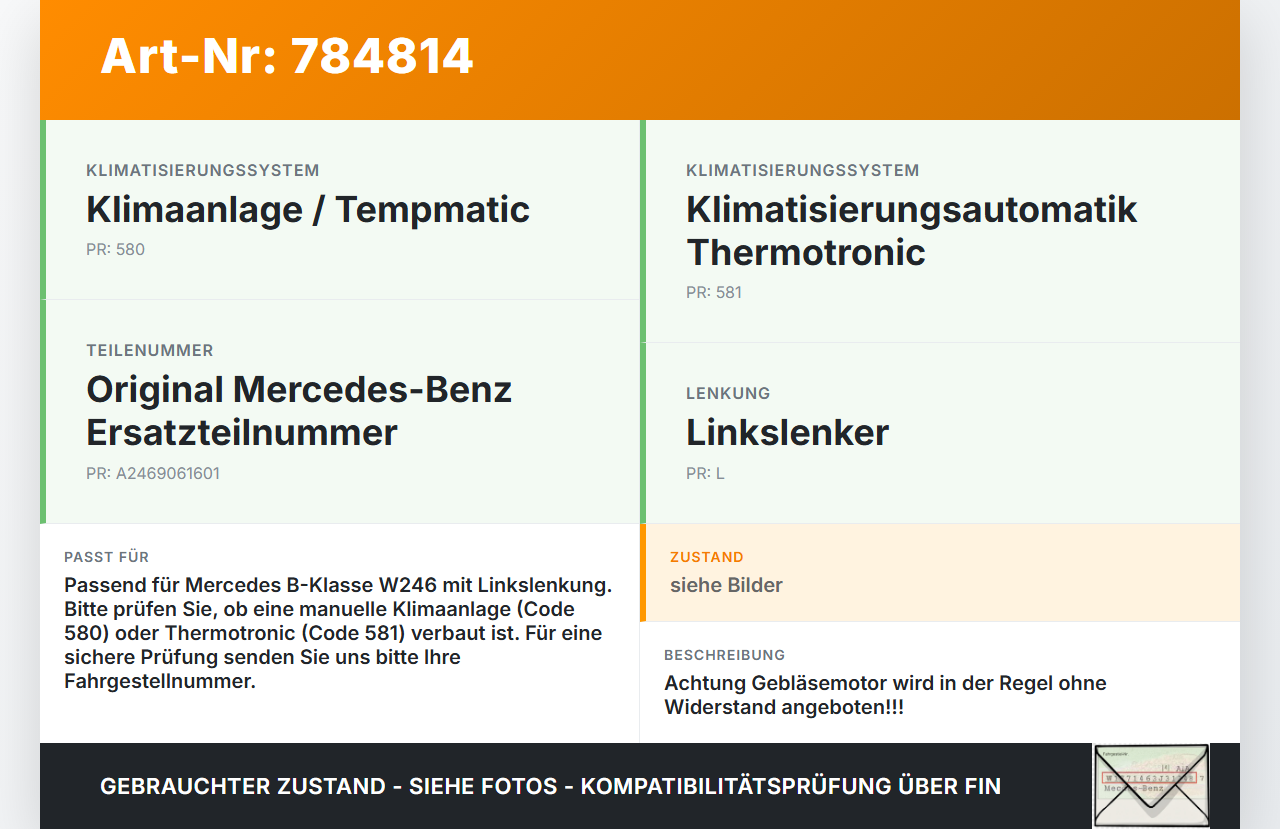 Mercedes W246 B180 14-18 Gebläsemotor Lüftermotor Heizungsgebläse Mercedes W246 B180 14-18 22.05.2015 A2469061601... Vorschau 3