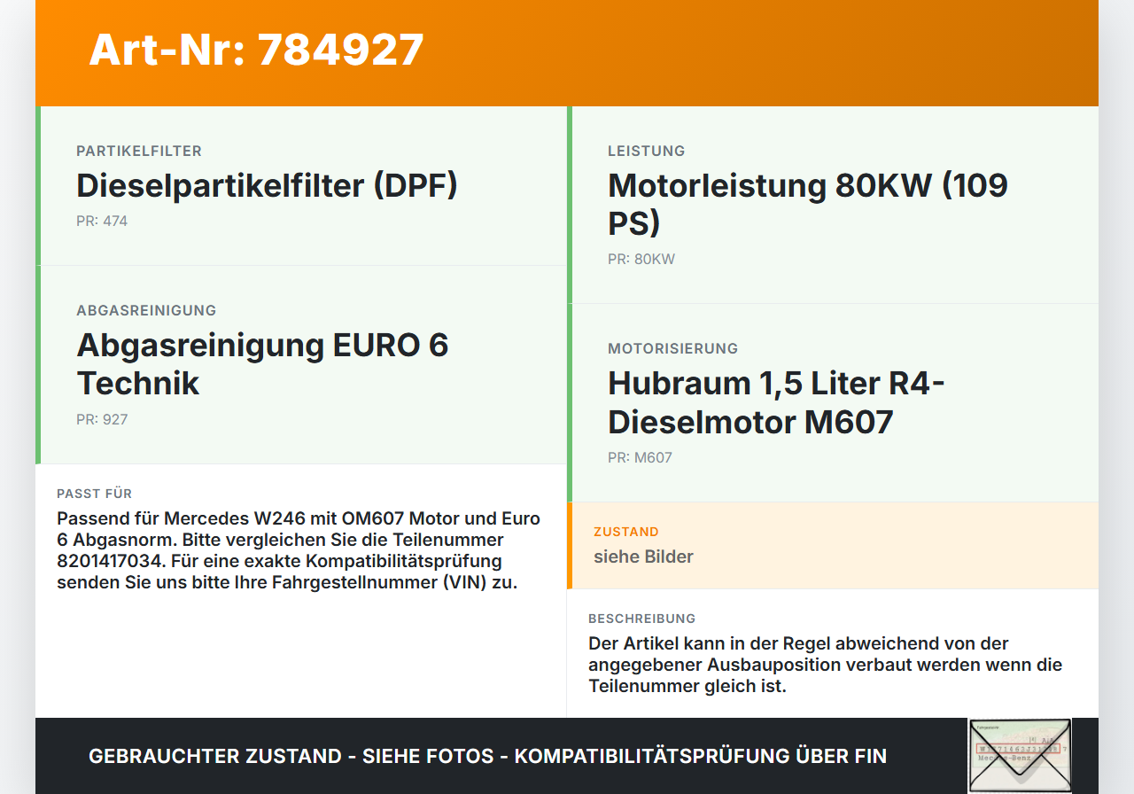 Mercedes W246 B180 14-18 CDI 1,5 80KW 607951 Differenzdrucksensor Mercedes W246 B180 14-18 22.05.2015 8201417034... Vorschau 3