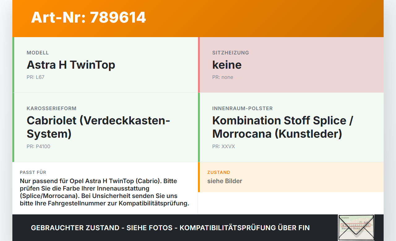 Opel Astra H TwinTop Cabriolet Blende Verkleidung Innen Abdeckung für Verdeckkasten Opel Astra H TwinTop 01.08.2008... Vorschau 3