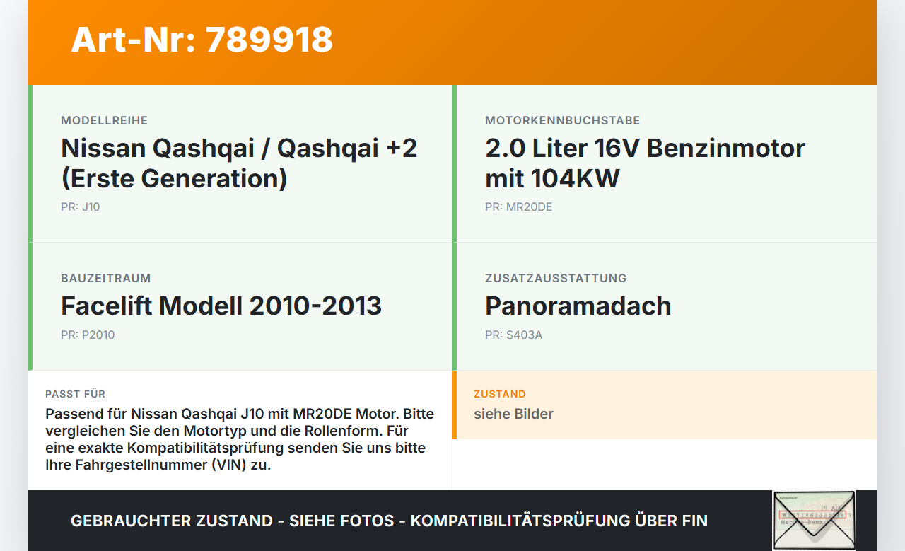Nissan Qashqai J10 +2 10-13 2,0 104KW MR20DE Riemenscheibe Nissan Qashqai J10 +2 10-13 01.12.2010 gebraucht Vorschau 3