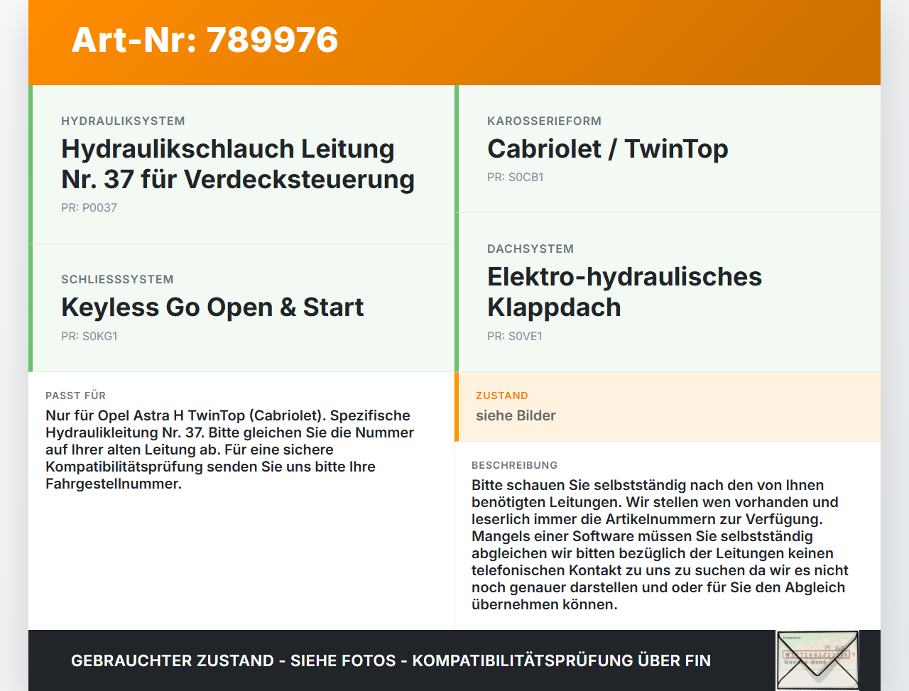 Opel Astra H TwinTop Cabriolet Hydraulik Schlauch Leitung 37 für Verdeck Opel Astra H TwinTop 01.08.2008 gebraucht Vorschau 3