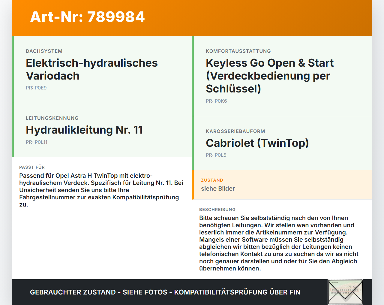 Opel Astra H TwinTop Cabriolet Hydraulik Schlauch Leitung 11 für Verdeck Opel Astra H TwinTop 01.08.2008 gebraucht Vorschau 3