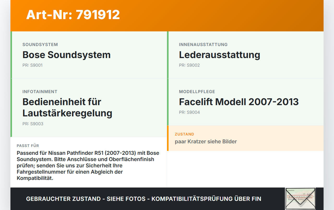 Nissan Pathfinder III R51 07-13 Schalter Lautstärkeregler Regler Anschalter Nissan Pathfinder III R51 07-13... Vorschau 3