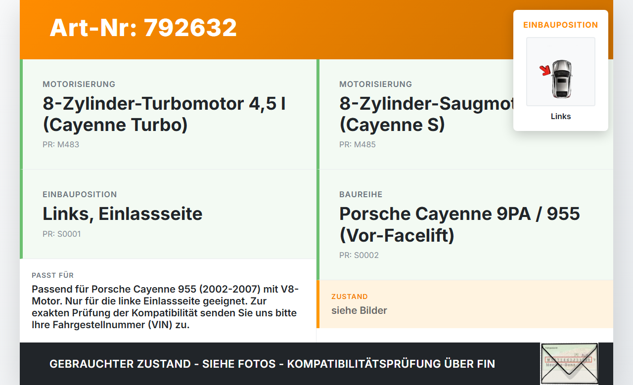 Porsche Cayenne 9PA 955 02-07 4,5 250KW 4800 Zahnrad Nockenwellenverstellung Links Einlass Porsche Cayenne 9PA 955... Vorschau 3