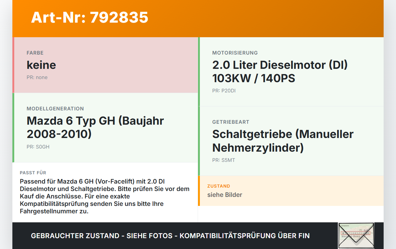 Mazda 6 GH 08-10 DI 2,0 103KW Kupplungszylinder Nehmer Nehmerzylinder Mazda 6 GH 08-10 22.04.2009 gebraucht Vorschau 3