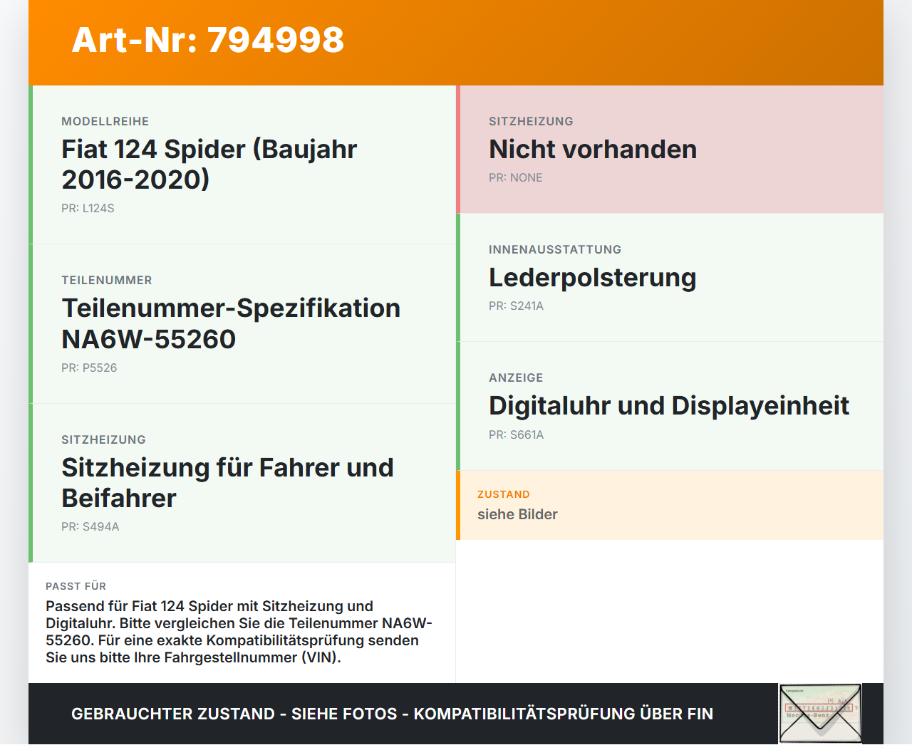 Fiat Spider 124 16-20 Schalter Regler für Sitzheizung Uhr Display Fiat Spider 124 16-20 06.10.2016 NA6W-55260... Vorschau 3