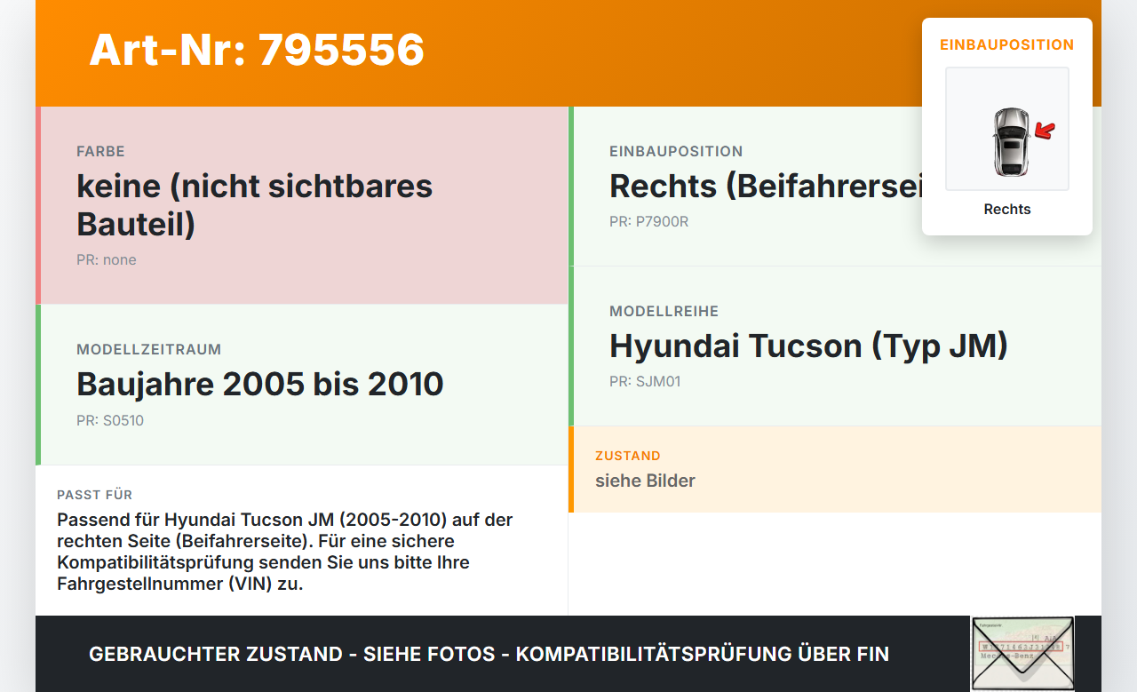 Hyundai Tucson JM 05-10 Scharnier für Motorhaube Motorhaubenscharnier Rechts Hyundai Tucson JM 05-10 29.10.2007... Vorschau 3