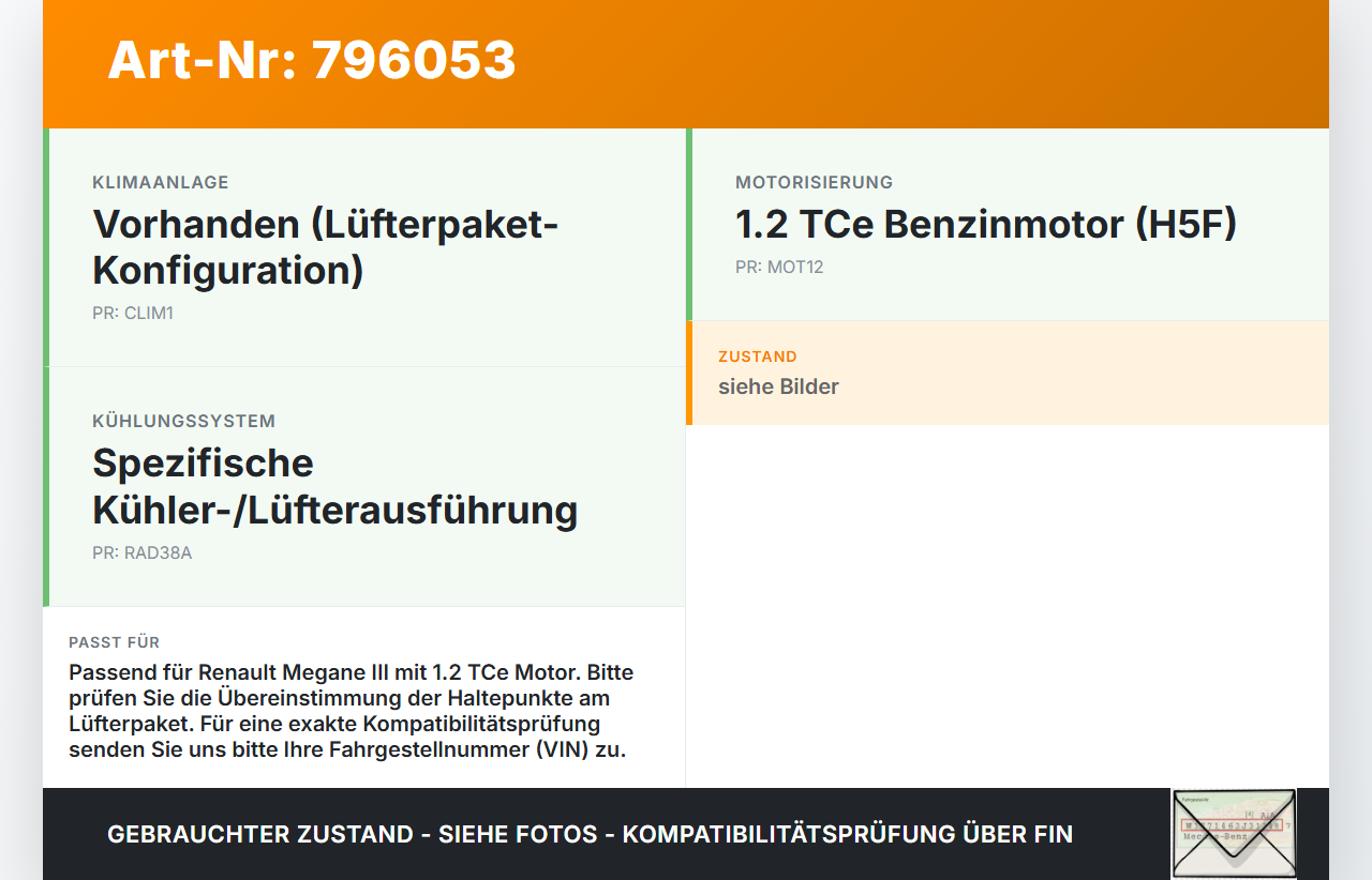 Renault Megane III 12-16 TCe 1,2 99KW Verkleidung für Lüfterpaket Renault Megane III 12-16 01.01.2015 gebraucht Vorschau 3