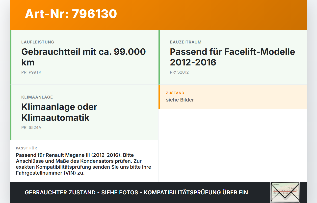 Renault Megane III 12-16 Kondensator Klimakühler AC Renault Megane III 12-16 01.01.2015 gebraucht Vorschau 3
