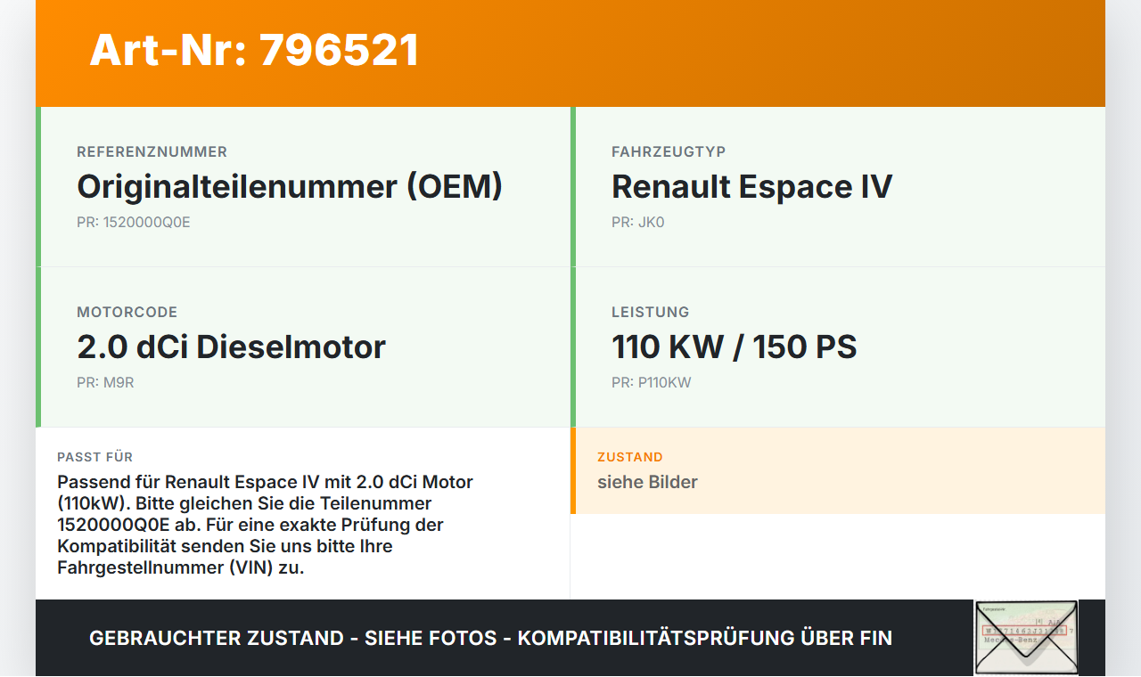 Renault Espace IV JK 10-12 dCi 2,0 110KW Ölkühler Renault Espace IV JK 10-12 25.05.2012 6790972560 gebraucht Vorschau 3