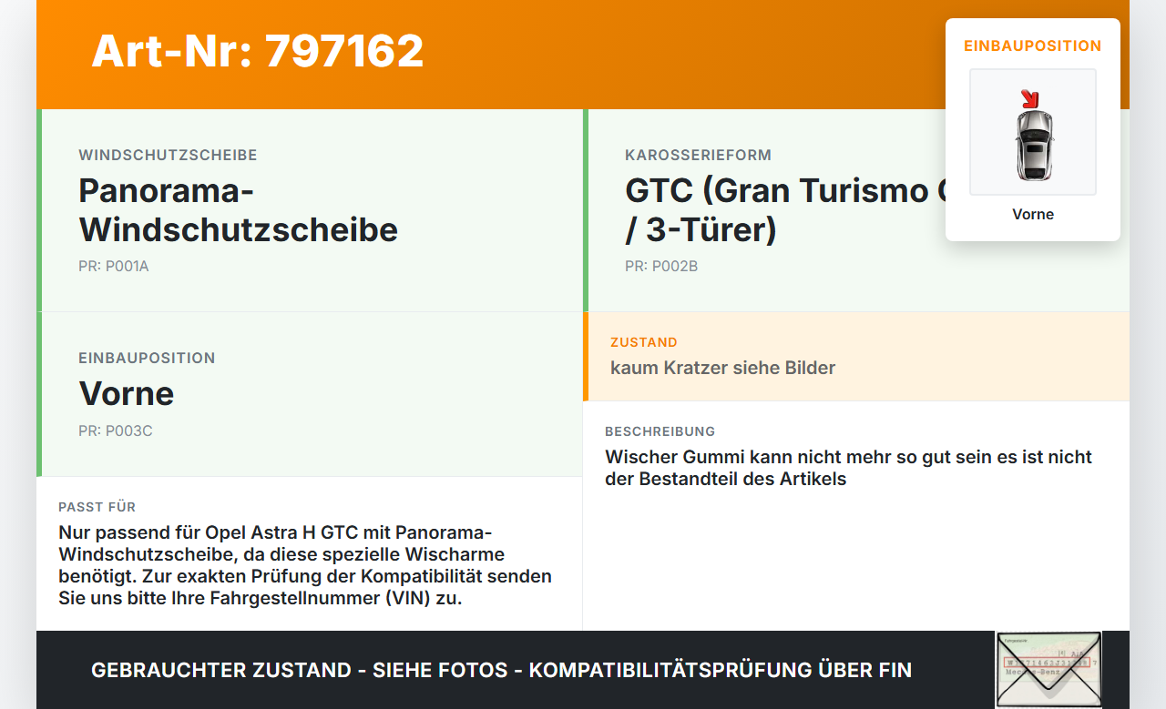 Opel Astra H GTC 06-10 2x Scheibenwischer Wischarm Vorne Opel Astra H GTC 06-10 06.06.2007 gebraucht Vorschau 3