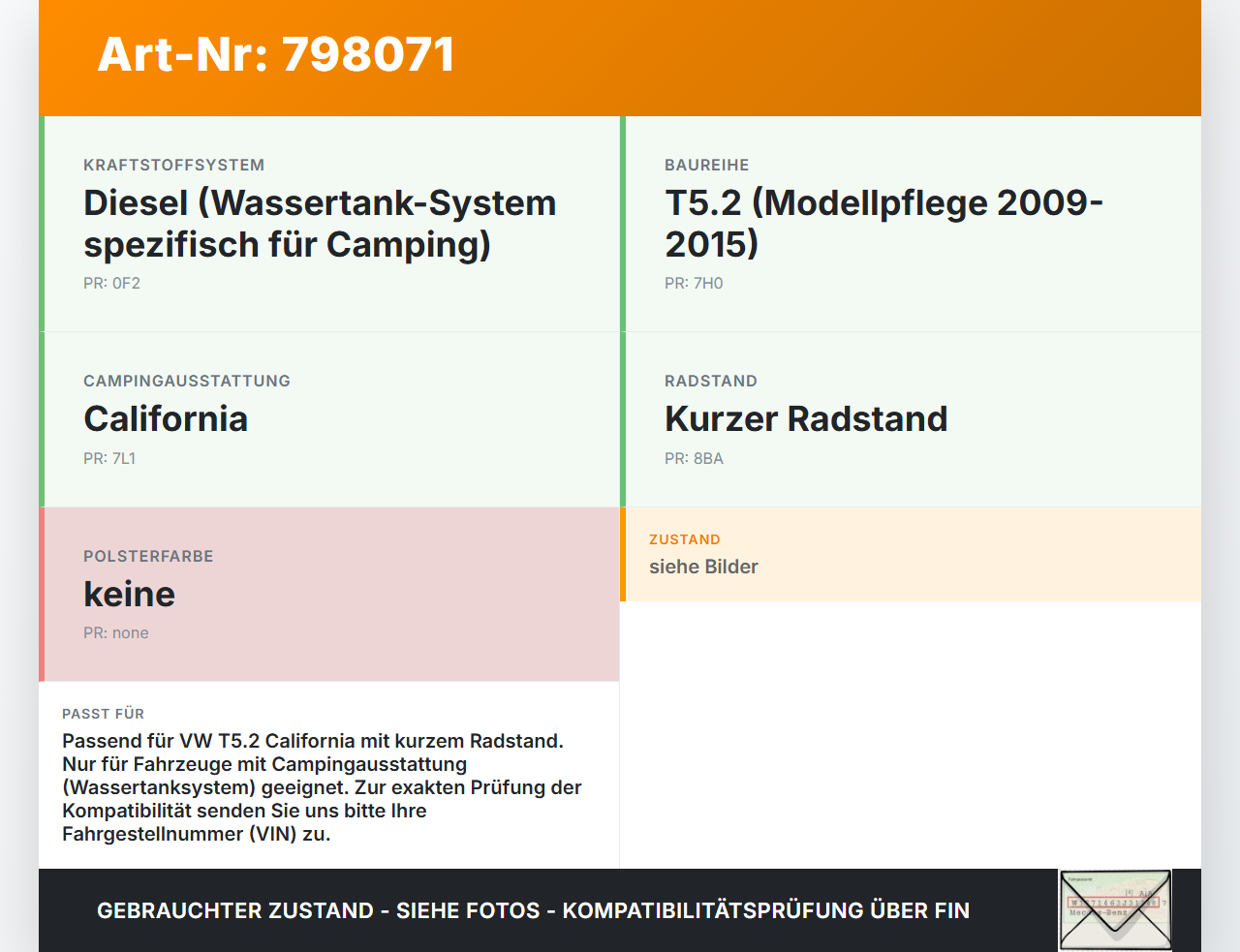 VW T5.2 7H 7E 09-15 California Kurz Innenblende Deckel für Wassertank Orig. VW T5.2 7H 7E 09-15 31.10.2010 gebraucht Vorschau 3